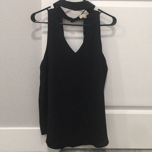 Black Choker Neck sleeveless Blouse